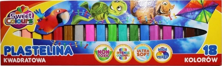 Teka Plastelina kwadratowa 18 kolorów