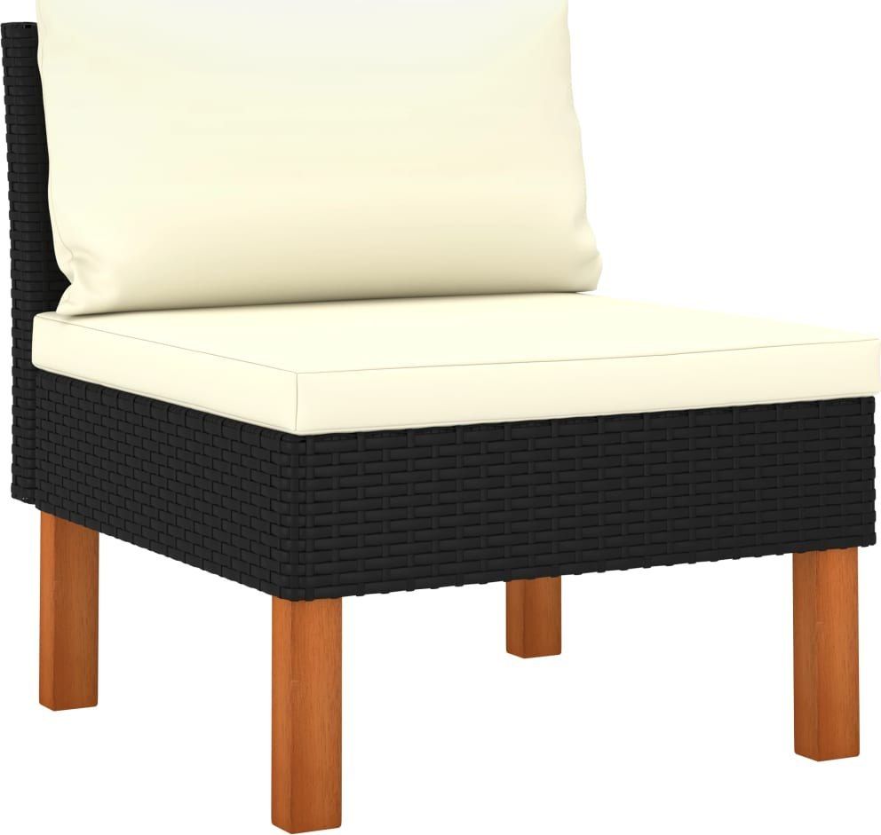 vidaXL Sofa środkowa, polirattan i lite drewno eukaliptusowe (315762)