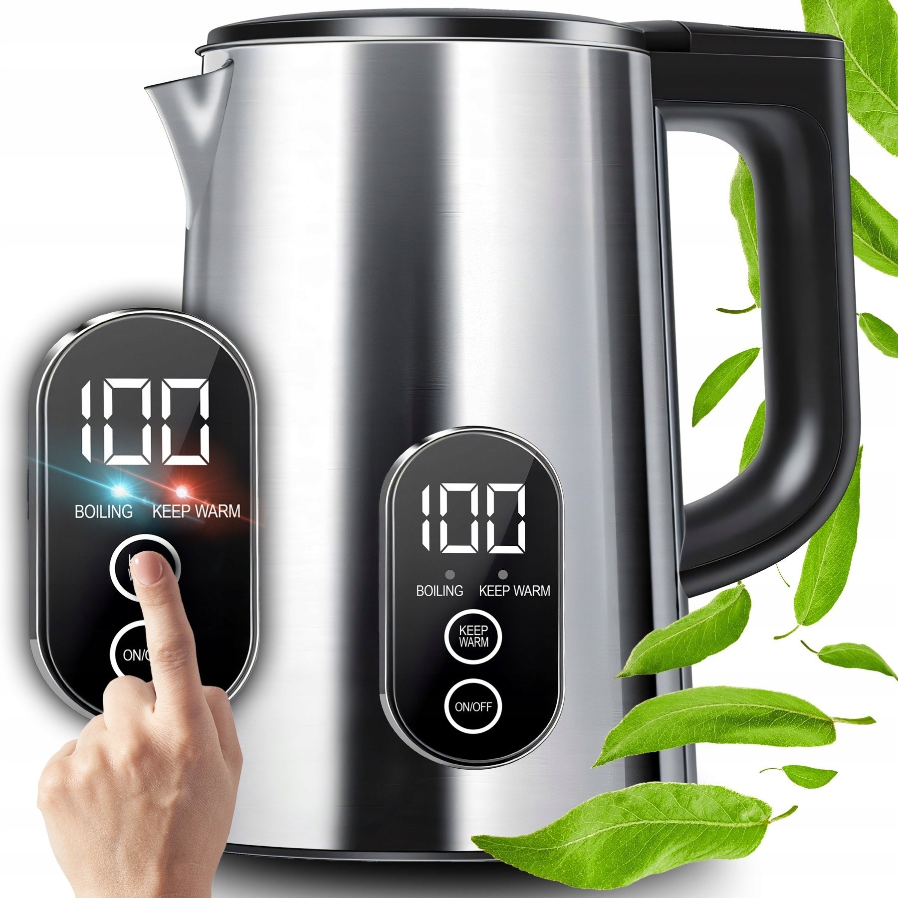 Czajnik Retoo Czajnik elektryczny ER1243 1800 W 1,8 l srebrny/szary