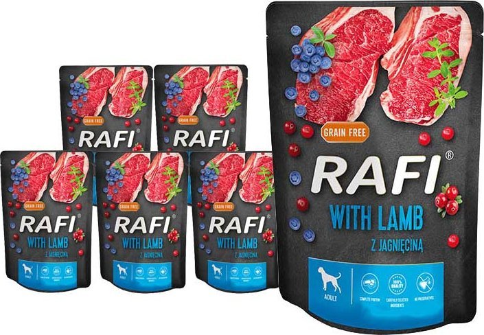 Mokra karma dla psa Rafi z jagnięciną zestaw 10 x 300 g