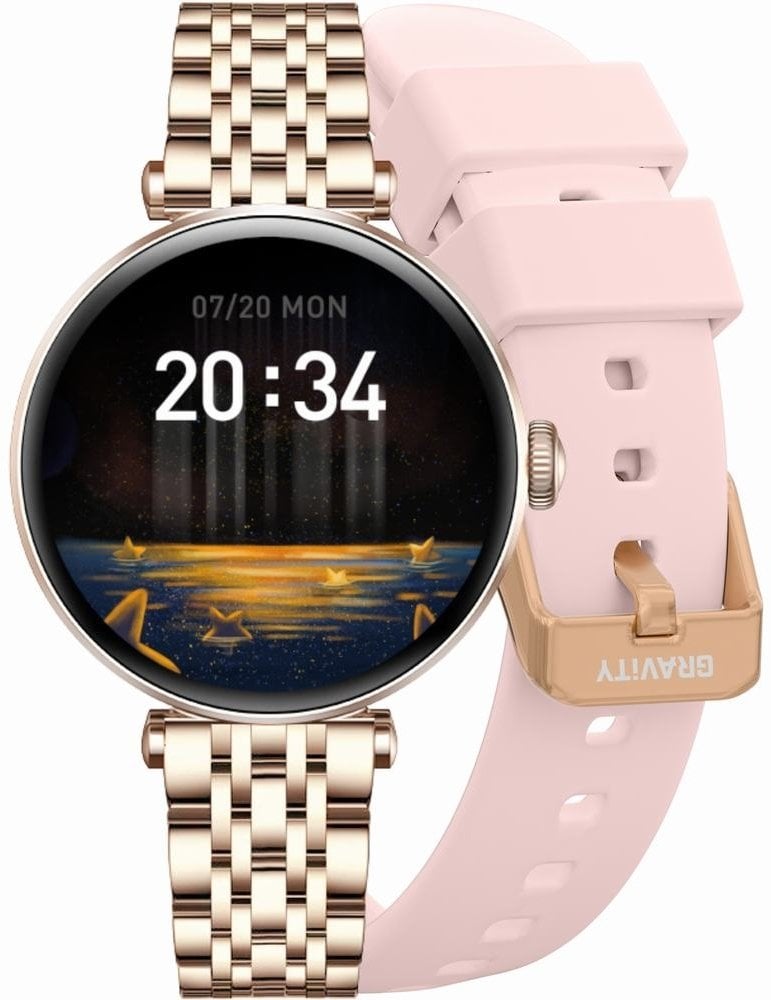 Smartwatch Gravity Smartwatch Różowo-złoty srebrny różowy 2 Paski GT26-4