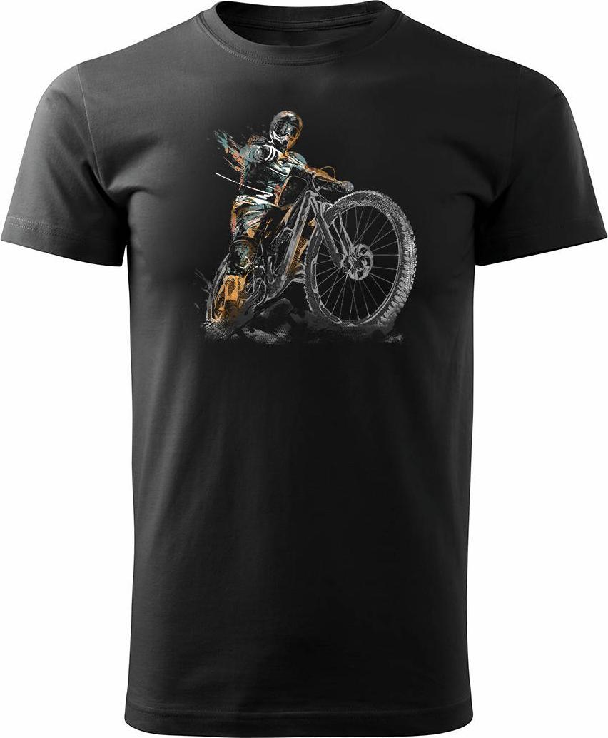 Topslang Koszulka rowerowa na rower z rowerem górskim MTB Downhill Mountain Bike męska czarna REGULAR S