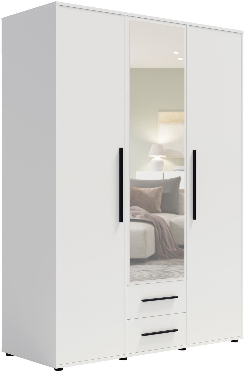 Szafa Modena SZ3D2SZ w kolorze białym z lustrem