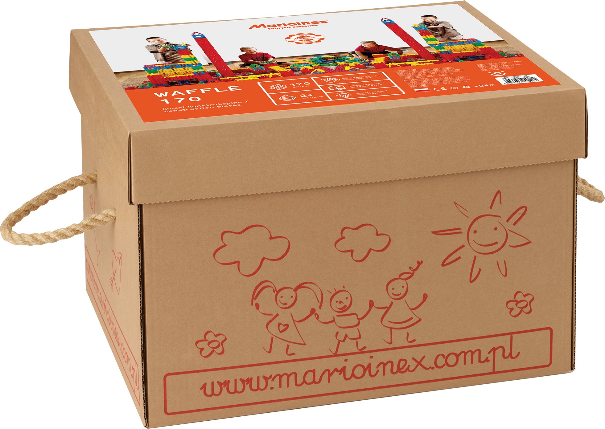 Marioinex Klocki Konstrukcyjne Karton 170 elementów (900284)