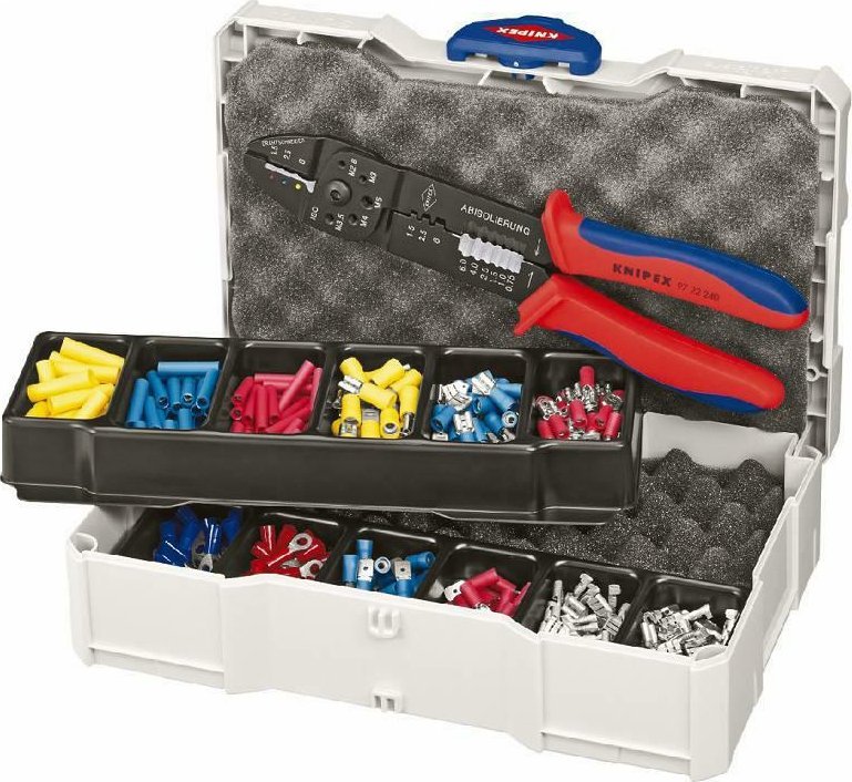 Knipex KNIPEX SZCZYPCE DO ZACISKANIA TULEJEK I KOŃCÓWEK W ZESTAWIE Z KOŃCÓWKAMI I WALIZKĄ