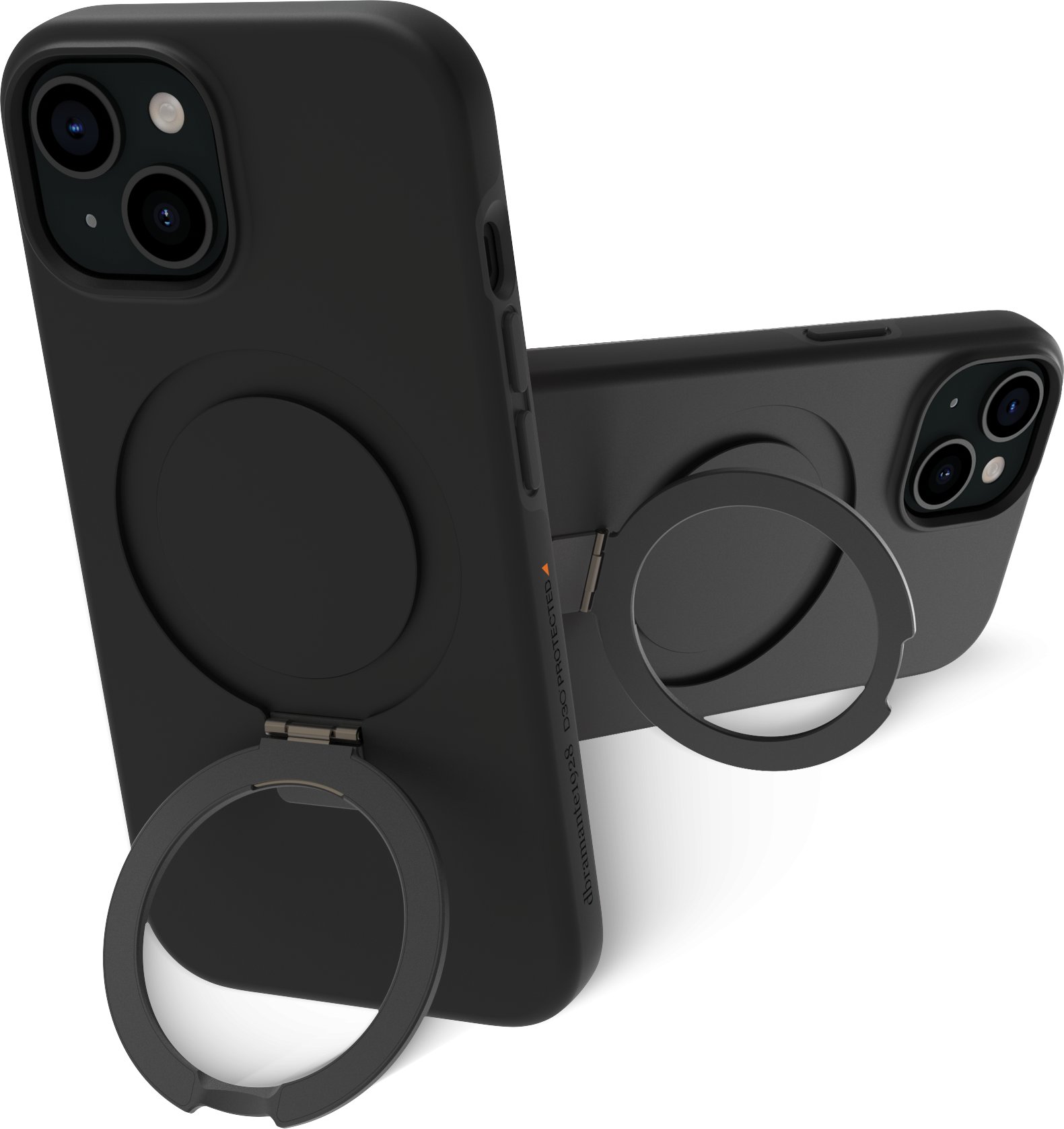 dbramante dbramante1928 Iceland Ultra - Tylny pokrowiec na telefon komórkowy - z podstawą - kompatybilny z MagSafe - D3O, Kunststoff - czarny - do App