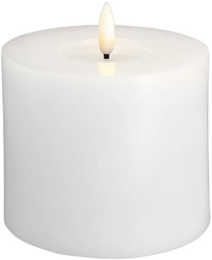 Moods & More MM LED pillar candle, Silk, Melted, Classic white, 99x100 mm
