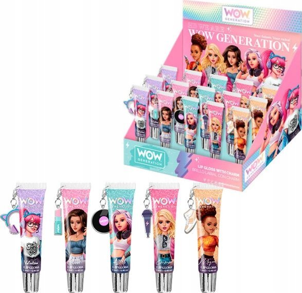 Kids Euroswan Błyszczyk do ust z zawieszką WOW 00012 Kids Euroswan p20, mix cena za 1 szt