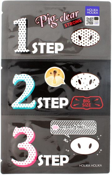 Holika Holika 3-Step Pig-Clear Strong Maska oczyszczająca na nos Pig-Clear Strong