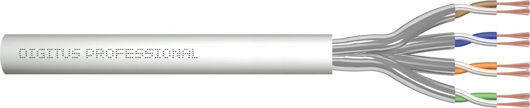 Digitus DIGITUS CAT 6A U-FTP patch cable raw length 305 m paper box AWG 27/7 LSZH simplex color grey