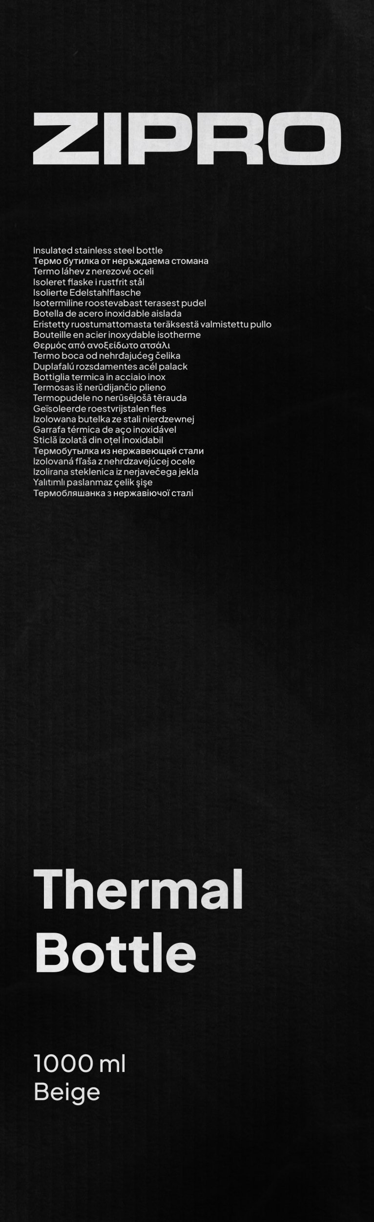 Zipro Zipro Butelka termiczna 1000 ml Stainless Steel Beżowa