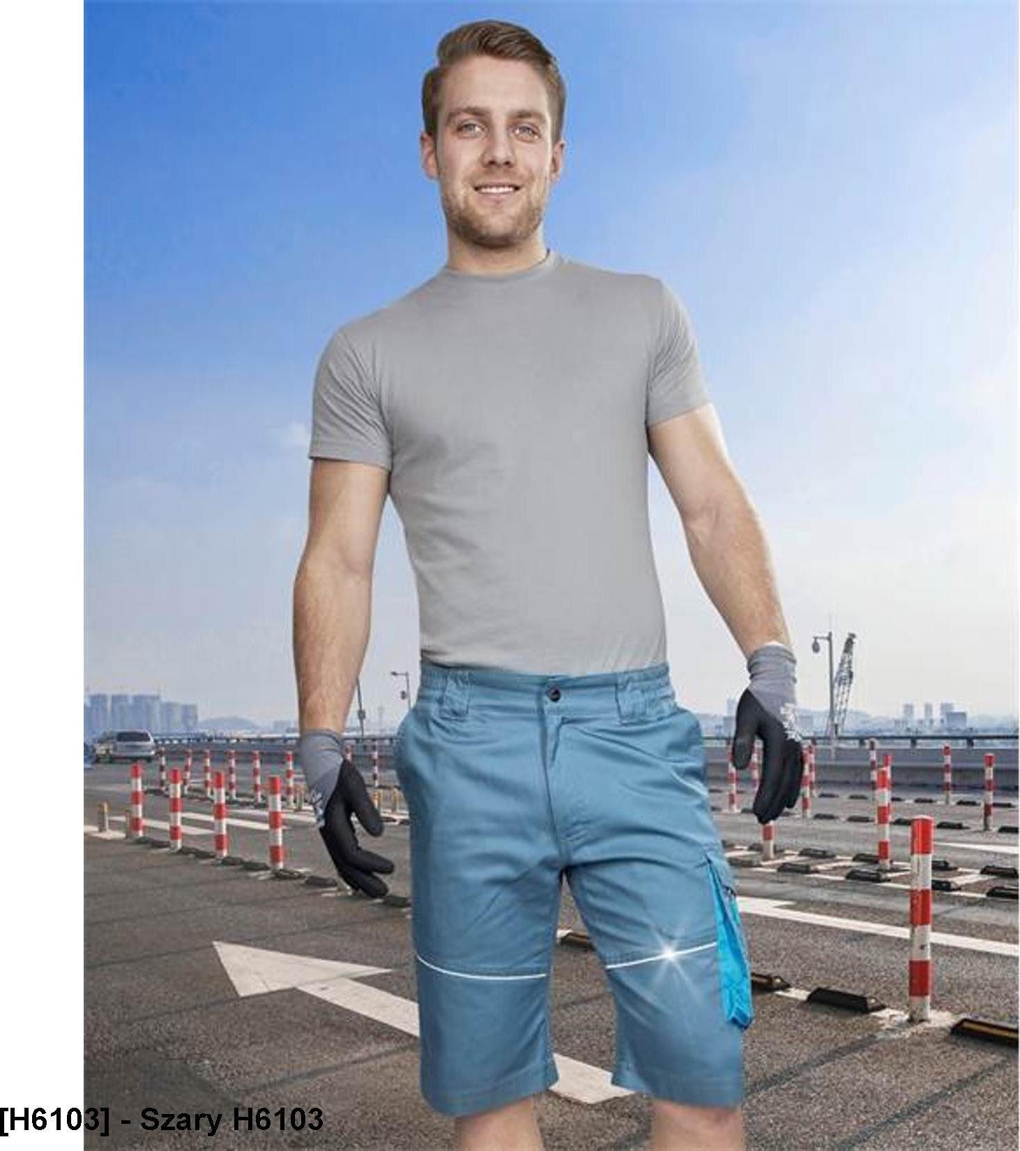 Ardon SUMMER ARDON - modne szorty, dopracowana sylwetka, odblaskowe elementy - Szary H6103 50