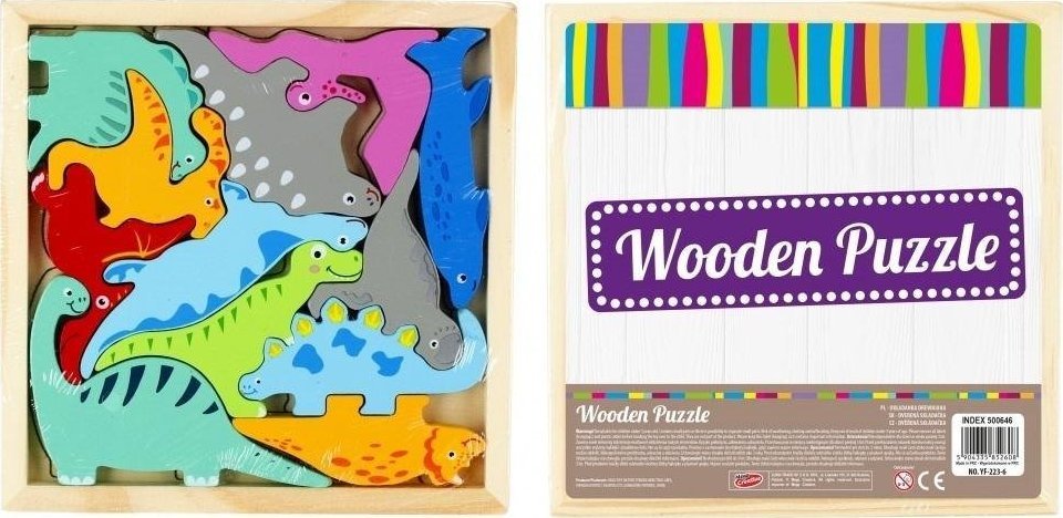 Mega Creative Układanka drewniana dinozaury 12 elementów