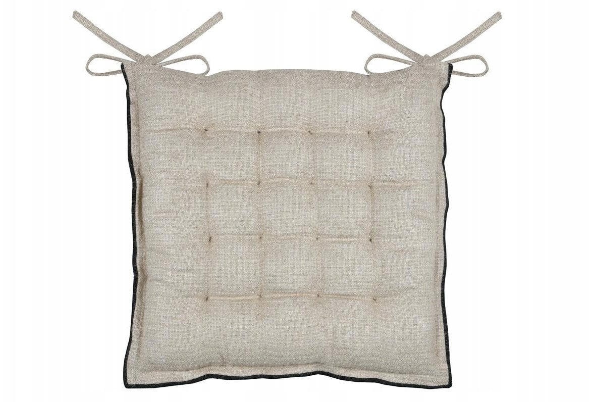 Pikowana poduszka na krzesło, wiązanie, ALINE, 38 x 38 cm