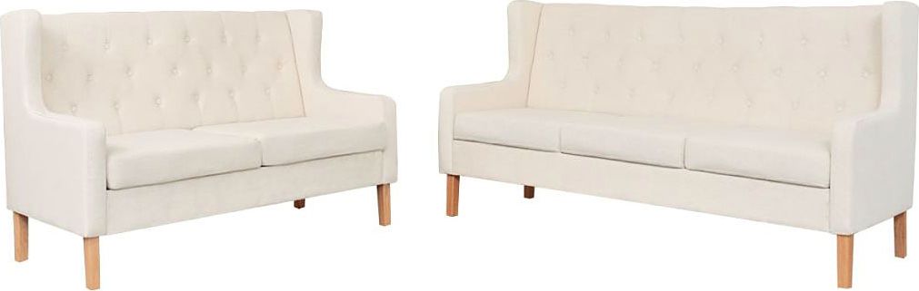 Elior Kremowy zestaw wypoczynkowy do salonu - Bianco 4Q