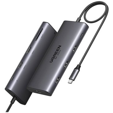 HUB UGREEN CM639 USB-C / 2xHDMI 4K60 Hz, 3xUSB-A, USB-C, SD/TF, RJ45, USB-C PD 100W