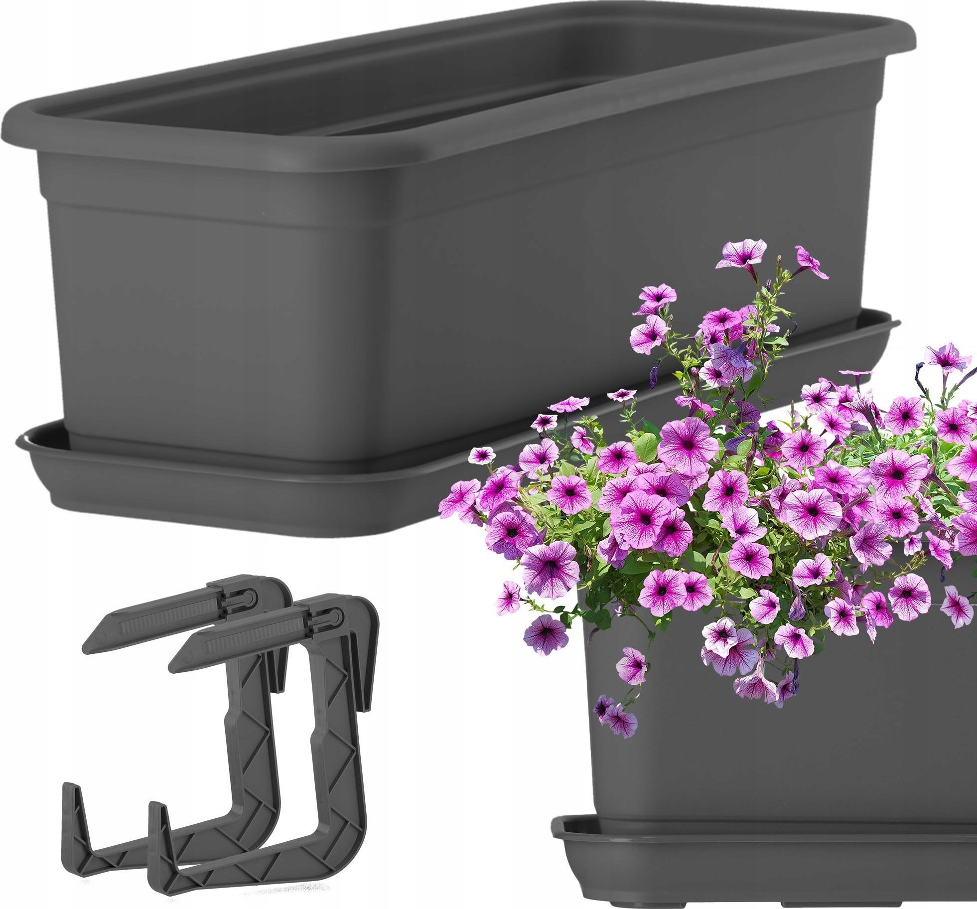 Kadax KADAX Doniczka Skrzynka Balkonowa 40cm + 2 Uchwyty