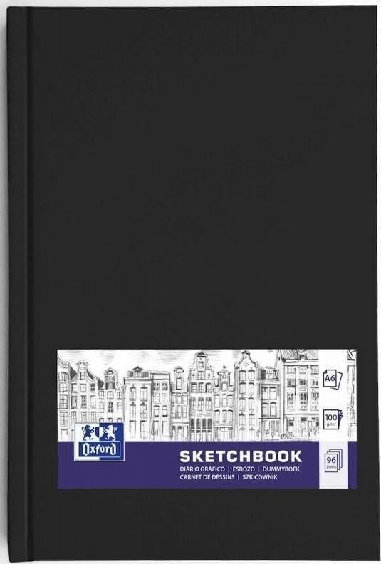 Oxford Szkicownik SKETCHBOOK szyty A6 96k 100g czarny 400152626 OXFORD