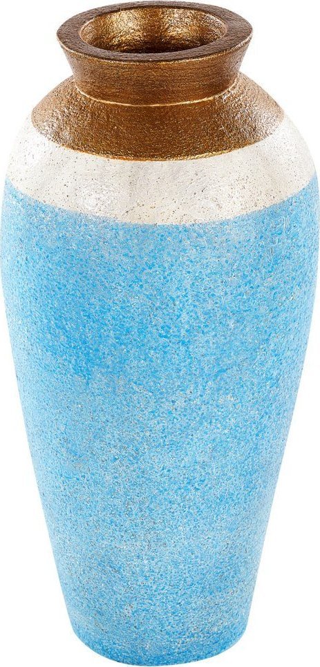 Beliani Wazon dekoracyjny z terakoty 42 cm niebieski PLATEJE