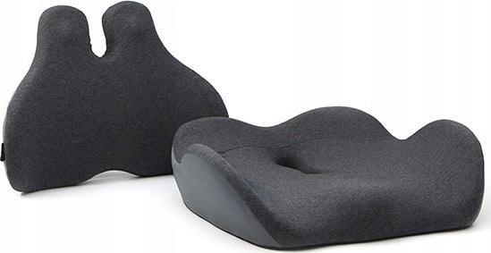 Zestaw poduszka l�d�wiowa i poduszka siedziska, ergonomiczna, antracytowy, pianka z efektem pami�ci, Powerton