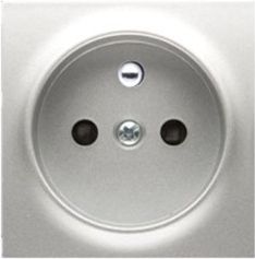 Kontakt-Simon Pokrywa gniazda pojedynczego z przesłonami srebrny (DGZ1ZP/43)