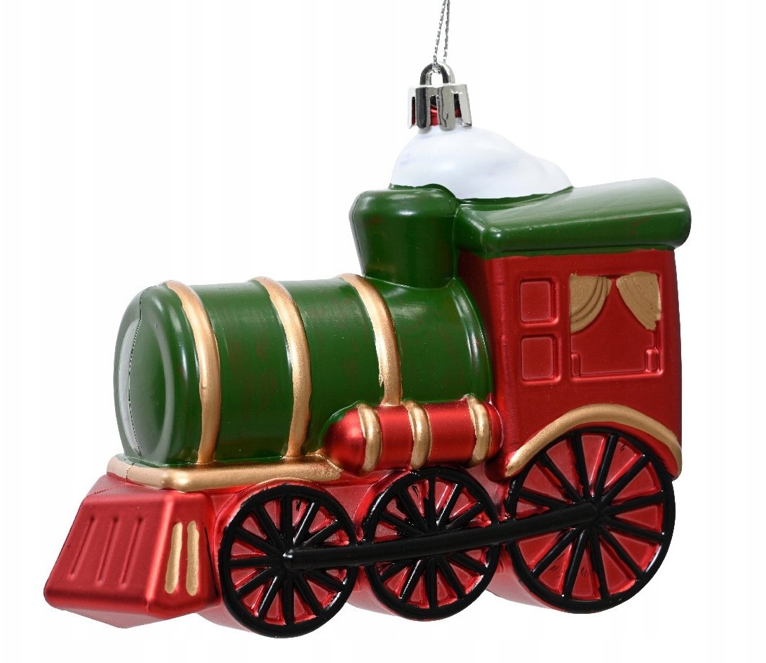 Bombka choinkowa plastikowa kształtka ciuchcia 13x10cm 1szt