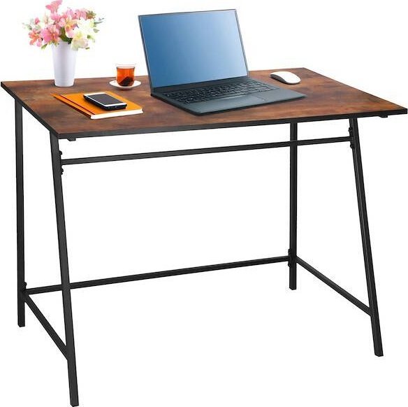 Biurko Springos Biurko, stolik do pracy przy komputerze, gamingowy loft 100x50x76 cm czarno-brązowy UNIWERSALNY