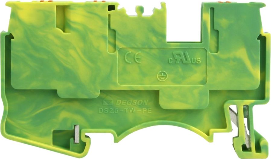 Degson Złączka szynowa 2,5mm2 1P 3-przewodowa zacisk push-in żółto-zielona PE 3954