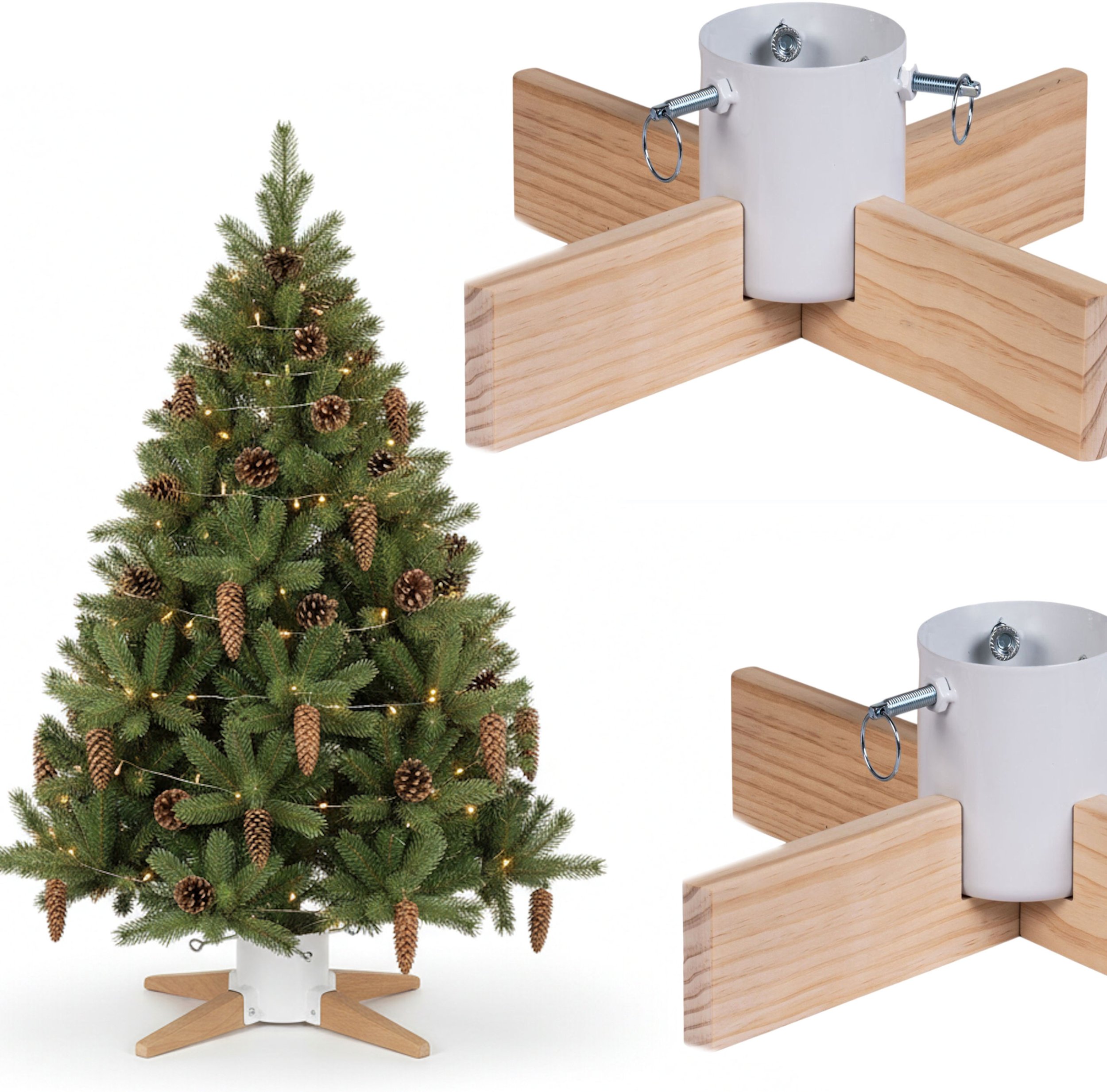 Coil stojak pod choinkę choinkowy drewniany biały podstawka pod choinkę 2.3m