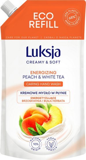 Luksja Luksja Creamy & Soft Kremowe mydło w płynie Brzoskwinia i Biała herbata 400 ml opakowanie uzupełniające