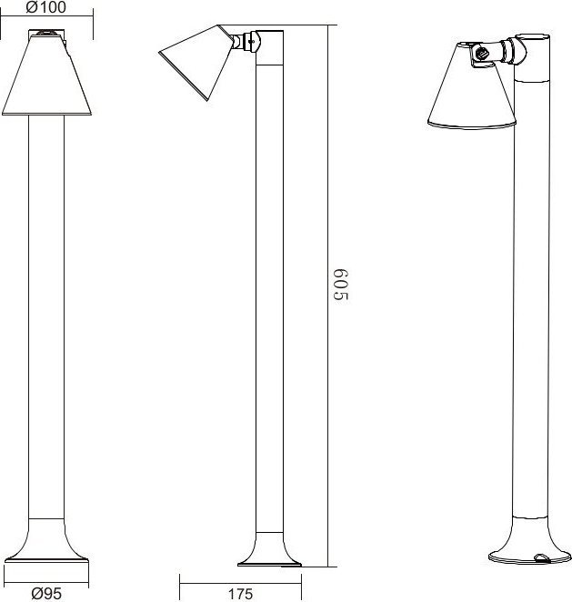 Trio Zewnętrzna lampa stojąca Kaveri 506060142 ruchomy słupek antracyt