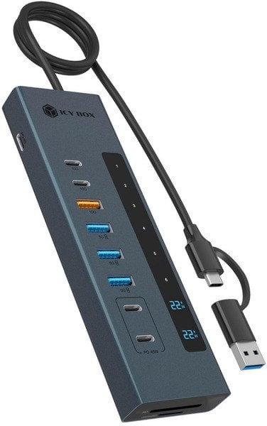 Hub 11-in-1 Hub IcyBox USB 3.2 mit Type-C & Kartenleser