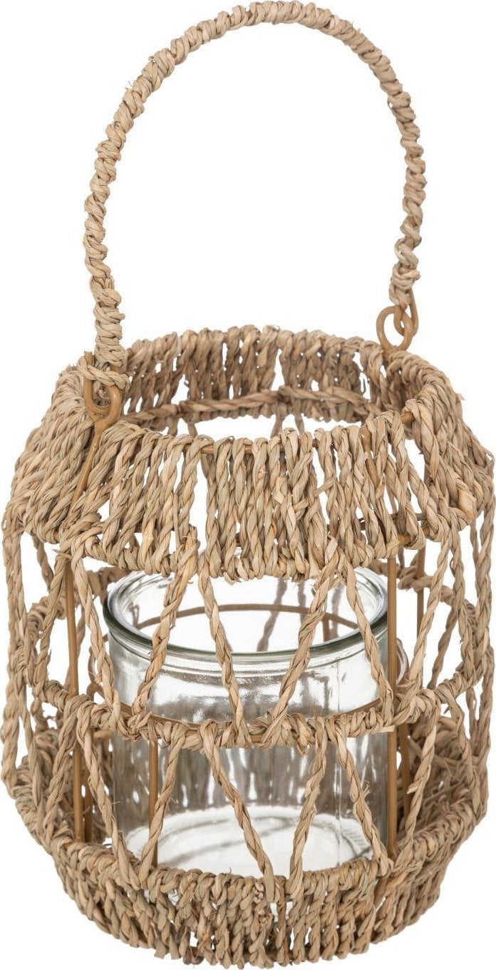 Atmosphera Lampion rattanowy na taras, z rączką, wys. 18 cm