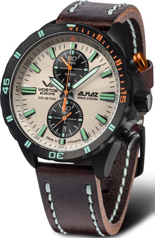 Zegarek Vostok Europe Zegarek męski 6S11-320C677 brązowy
