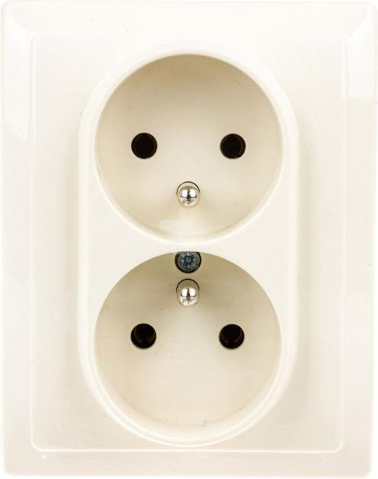 KOS Gniazdo podwójne Vena uziemienie 16A 250V kremowy (510336)