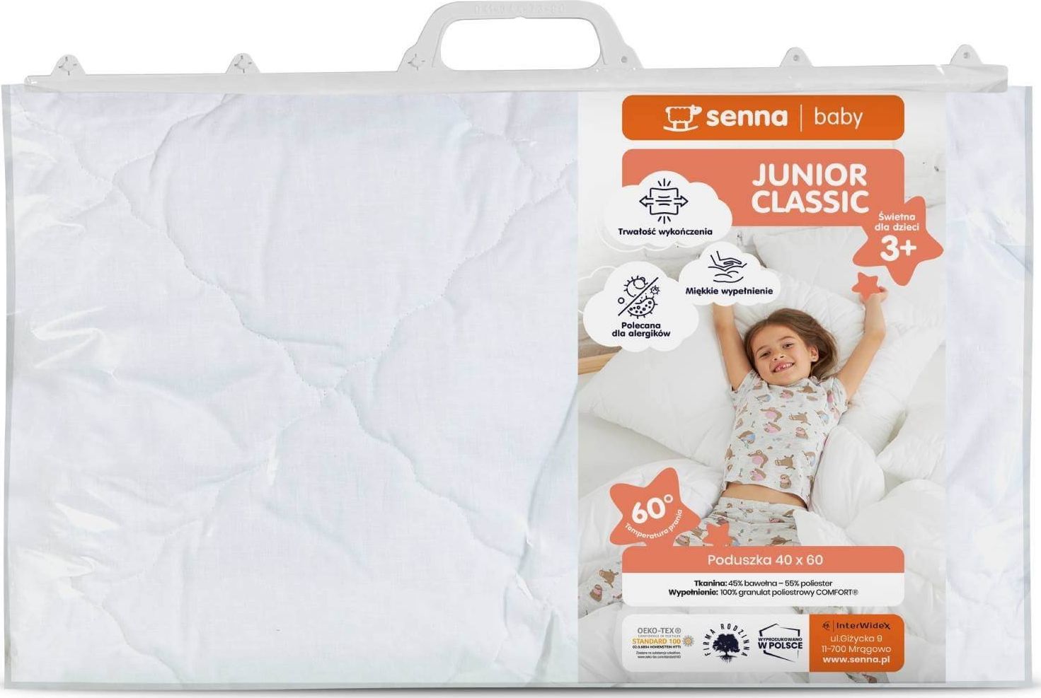 PODUSZKA JUNIOR CLASSIC 40X60