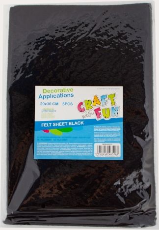 Craft with Fun CF OZDOBA DEK FILC ARKUSZ 20X30/5SZT CZERN 40/80