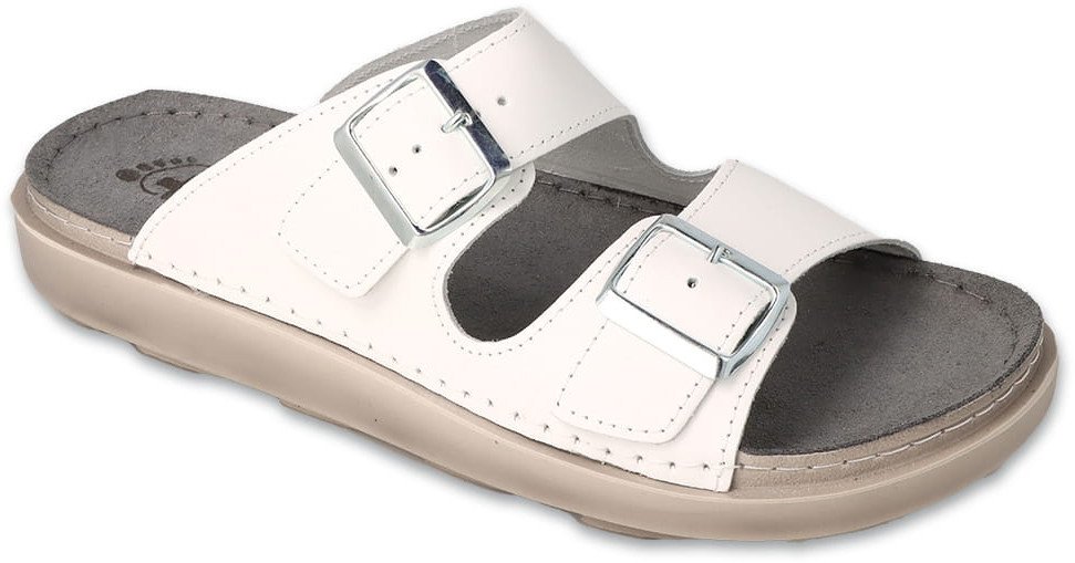 Dr Orto MED Klapki męskie białe skórzane profilaktyczno zdrowotne 45