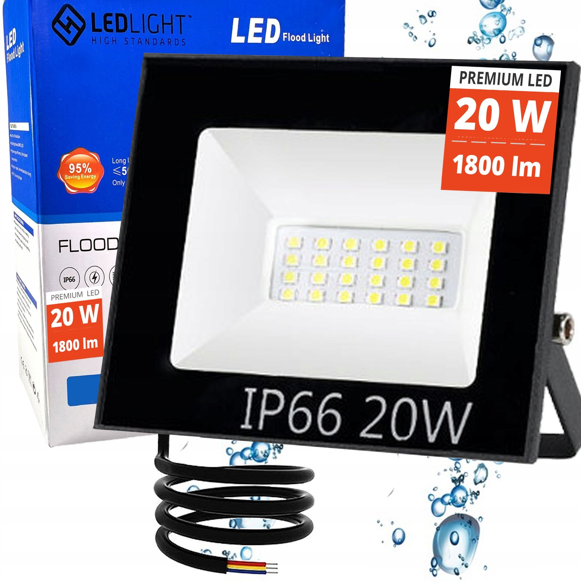 Halogen Reflektor LAMPA robocza NAŚWIETLACZ WODOODPORNY LED PREMIUM