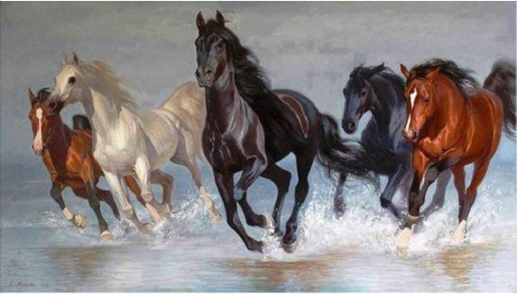 Norimpex Diamentowa Mozaika Konie W Galopie, 40x80cm,