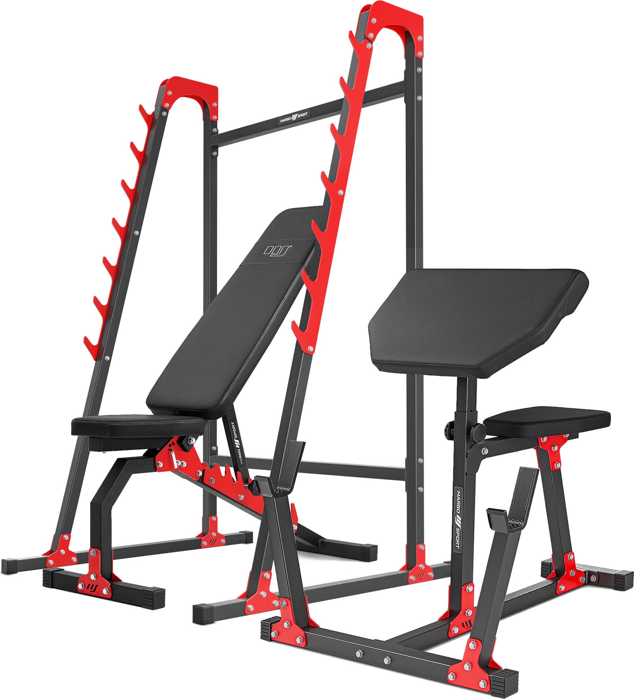 Zestaw MH10 | Ławka dwustronna + stojaki wielopoziomowe + modlitewnik - Marbo Sport