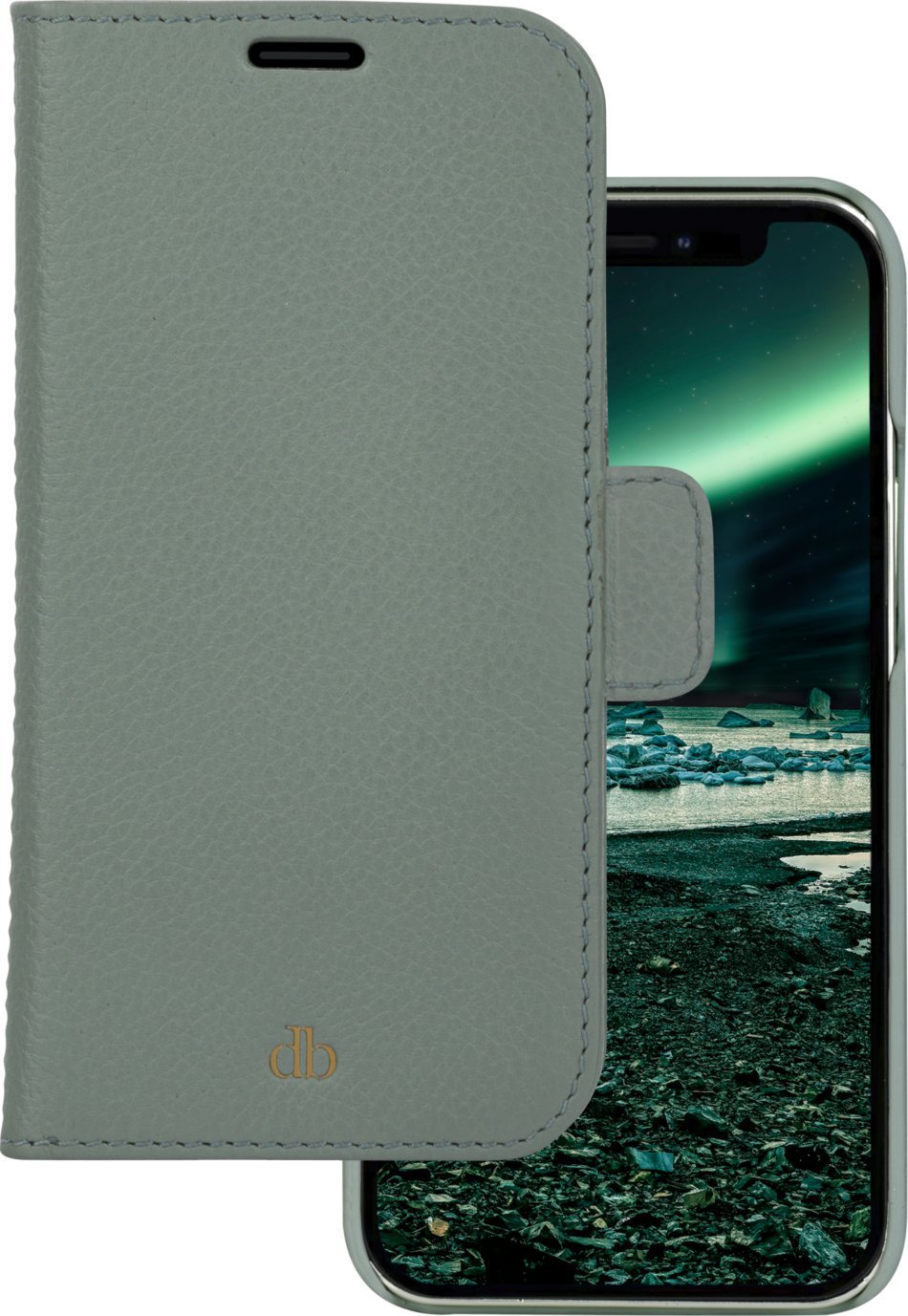 dbramante New York - iPhone 13 6.1" - Greenbay - full grain pebbled leather cover