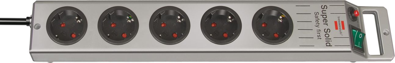 Listwa zasilająca Brennenstuhl Super-Solid-Line przeciwprzepięciowa 5 gniazd 2.5 m srebrna (1153340115)