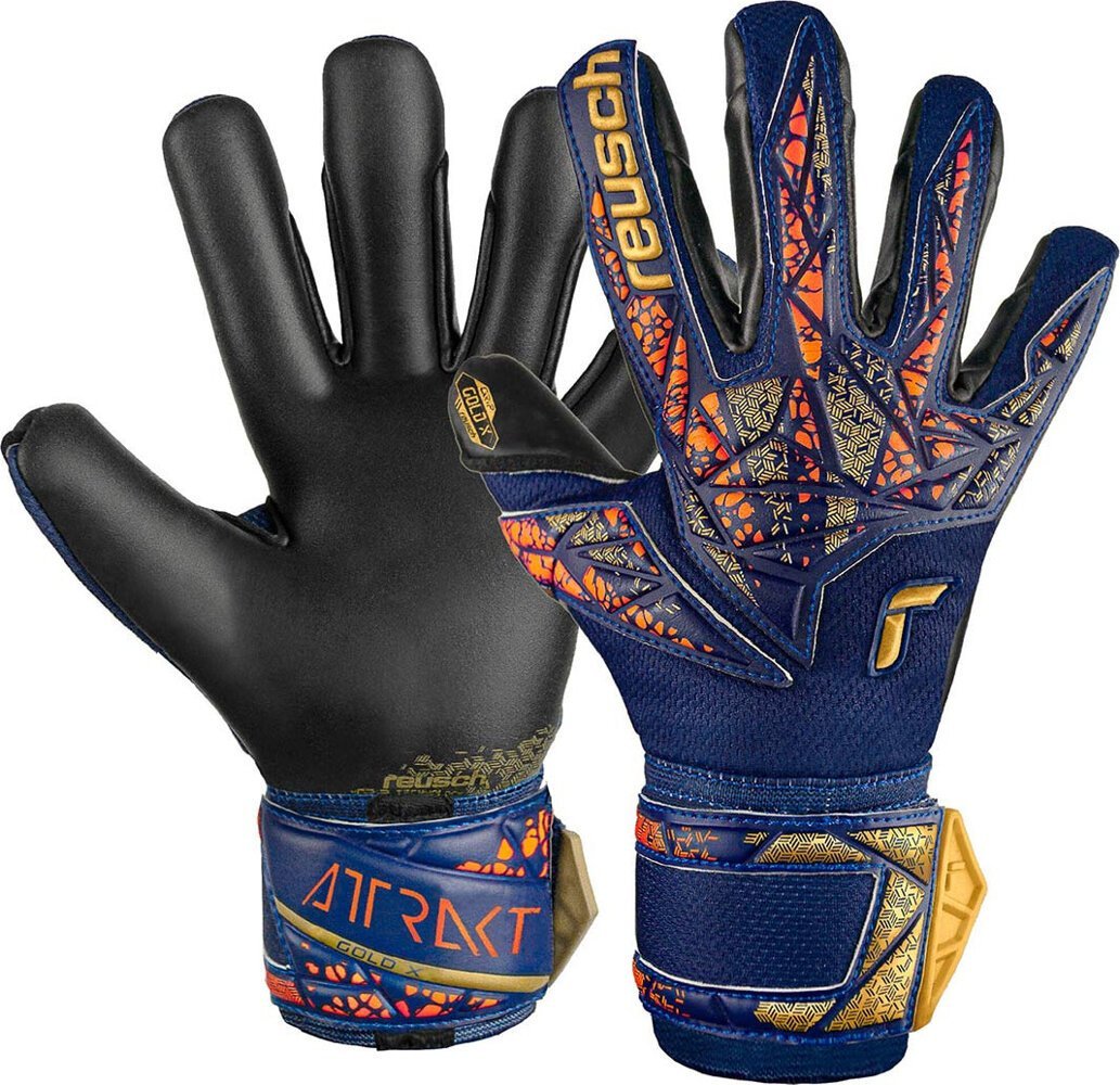 Reusch Rękawice bramkarskie Reusch Attrakt Gold X granatowe 5470945 4411 10,5