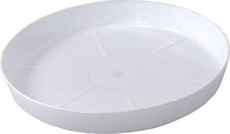 Podstawka pod doniczkę Biała 16,9x2,4cm Plastikowa błyszcząca