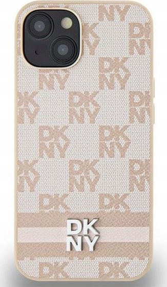 DKNY DKHCP15SPCPTSSP iPhone 15 / 14 / 13 6.1 różowy hardcase Leather Checkered Mono Pattern & Printed Stripes