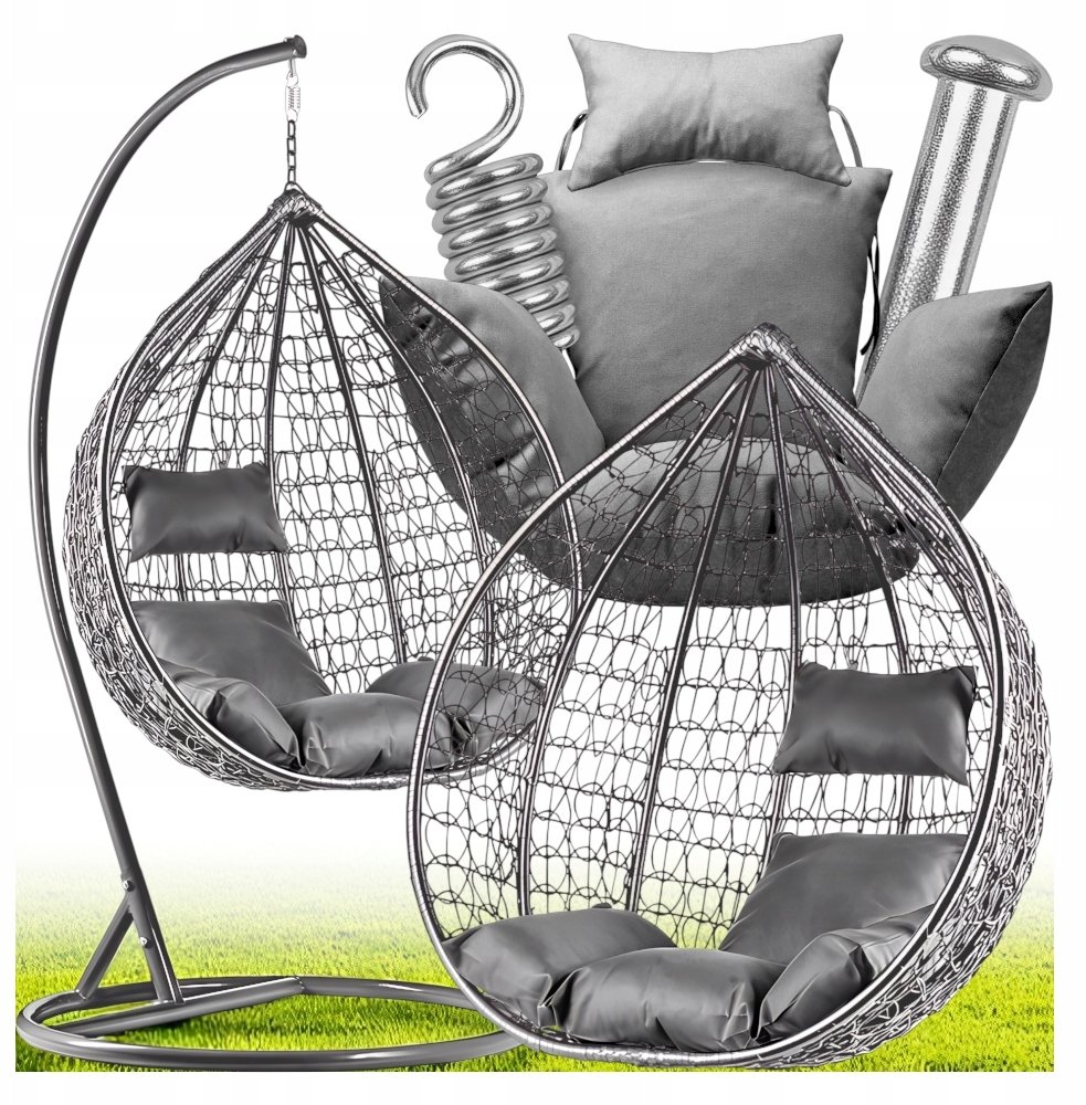 FOTEL OGRODOWY WISZĄCY KOKON SZARY KANZA