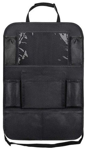 Organizer samochodowy na fotele przednie z przegródkami czarny