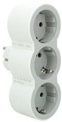 MOP SCH 3X2P+E FRONT OUTLETS WHITE/GREY