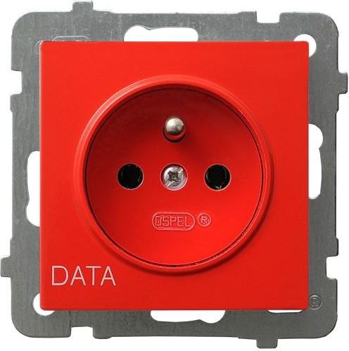 Ospel Gniazdo AS pojedyncze Data z uziemieniem czerwone (GP-1GZD/m/00)